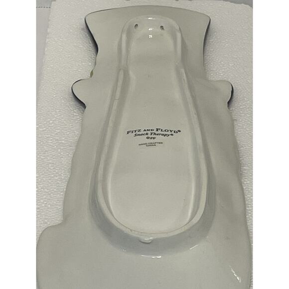 Fitz & Floyd Snack Therapy Snowman Server 13½″ Holiday Ceramic Tray W/Box - Picture 6 of 8